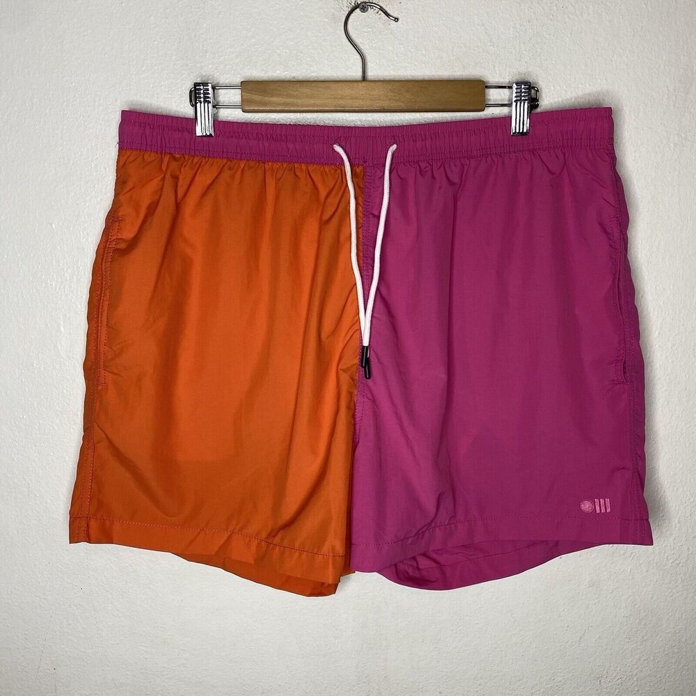 Solid & Striped Classic Straight Leg Color Block‎ Swim Shorts Mens XXL